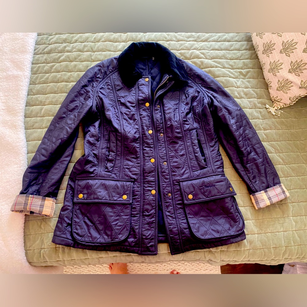 Barbour Beadnell Polarquilt Jacket in Navy US Size 8